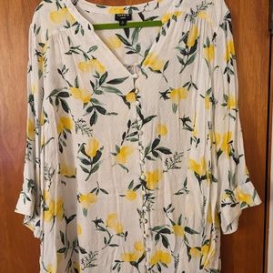 Torrid Harper Tunic-Lemon Print